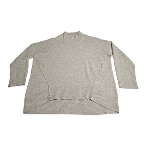 Express 100% Cashmere Sweater Womens Large Mock Neck Beige Heather